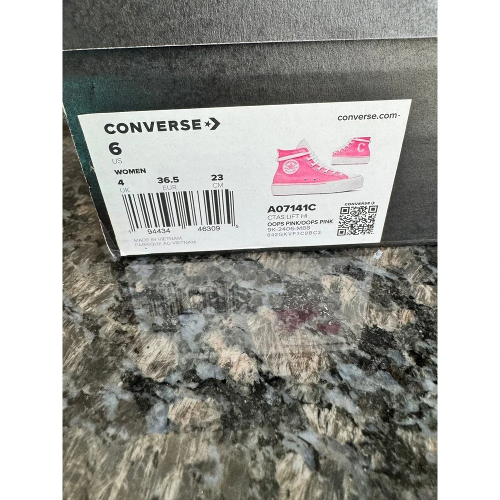 Converse CTAS Lift Hi Oops Pink Platform Sneakers A07141C‎ Womens 6
